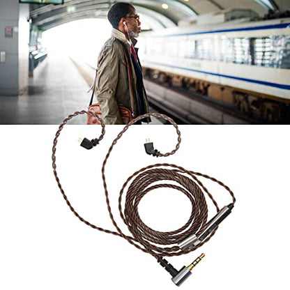 AS10 AS06 ZST ZS3 ZS4 ZS5 ZS6 Detachable Earphone Replacement Cable with Mic, 0.78mm Right Angle Plug, OFC Core Upgrade