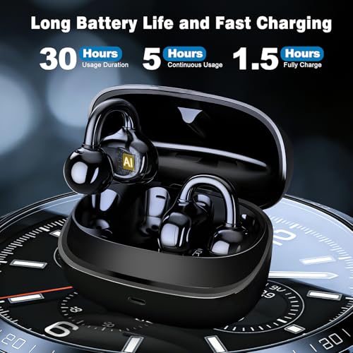 AI Translation Earbuds Real Time, 164 Languages Translator Earbuds, Wireless Translating Ear Buds, Bluetooth Headphones for Travel Business Meeting Learning (Black)