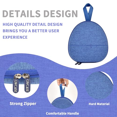 GWCASE Hard Shell Headphone Case with Secure Strap and Cable Pocket, Blue | 7.87 x 6.8 x 0.9 in Interior, Shock-Resistant EVA for Commuters, Students and Travelers, Fits Most Foldable Over-Ear Headphon - color: Blue