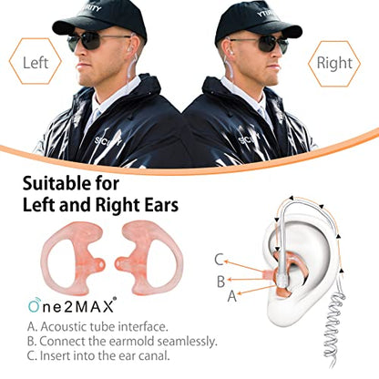 Acoustic Ear Tube Earpiece Replacement - Air Acoustic Coil Tube Headset Replacement Parts，Secret Service Earpiece,Fake Fbi Security Radio Earpiece (Clear)
