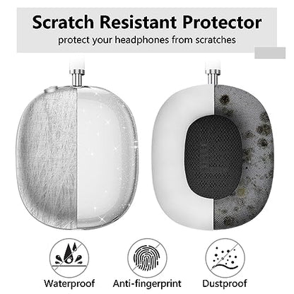 for AirPods Max case Cover,Anti-Scratch Ear Pad Case Cover/Ear Cups Cover/Headband Cover for AirPods Max. Clear Soft TPU and Silicone,Skin Scratch Proof. - color: 3PC-Glitter White