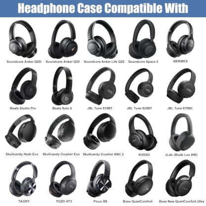 Headphone Case Compatible with Soundcore Anker Q20i/Q30, Beats Solo 4/Studio Pro, Tune 510BT/520BT, BERIBES/KVIDIO/JLab JBuds Lux ANC/TOZO HT3/Skullcandy Headphones Case Hard Shell(Light Blue) - color: Light Blue