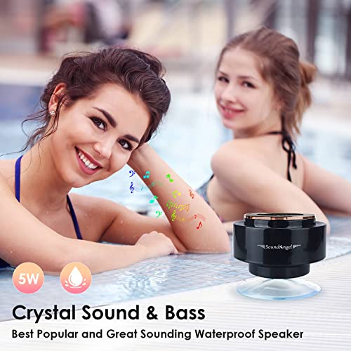 XLEADER SoundAngel Mate(2nd Gen) Pro Shower Speaker, Certified IPX7 Waterproof Bluetooth Speaker, 8W Crystal Sound&Rich Bass, 15H Playtime, with Suction Cup & Silicone Lanyard, Ideal Gifts, Rose Gold - color: C Rose Gold