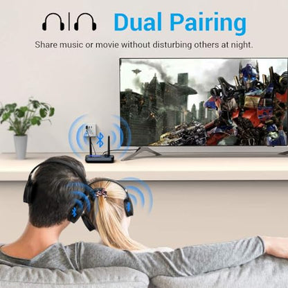 3-in-1 Low Latency Bluetooth 5.3 Transmitter for TV Audio Receiver Adapter for Stereo Long Range W.Screen Volume Control Aux/RCA/Optical Input/Output Surpport Up to 2 BT Headphones - color: Dual Antenna-BLACK