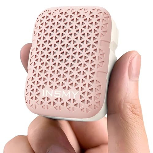 INSMY Wearable Bluetooth Speakers IP67 Waterproof Clip On Small Speaker | Portable Personal Speakers,Clean Sound,Stereo Pair,Wireless,ENC Built-in Mic,Lightweight for Golf Work Pool Gift (Pink) - color: Pink