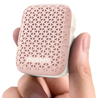 INSMY Wearable Bluetooth Speakers IP67 Waterproof Clip On Small Speaker | Portable Personal Speakers,Clean Sound,Stereo Pair,Wireless,ENC Built-in Mic,Lightweight for Golf Work Pool Gift (Pink) - color: Pink