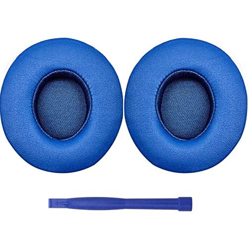 Beats Solo 3 Ear Pads Replacement, BUTIAO Soft Protein Leather Memory Foam Headphone Earpads Ear Cushions Pad for Beats by Dre Solo 3 Wireless & Solo 2 Wireless Over Ear Headsets (Blue) - color: Blue