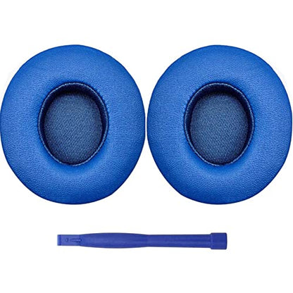 Beats Solo 3 Ear Pads Replacement, BUTIAO Soft Protein Leather Memory Foam Headphone Earpads Ear Cushions Pad for Beats by Dre Solo 3 Wireless & Solo 2 Wireless Over Ear Headsets (Blue) - color: Blue
