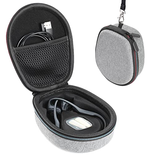 Hard Case Compatible with AfterShokz Trekz Air/Aeropex/Titanium Mini Open Ear Wireless Bone Conduction Headphones AS650 / AS800, EVA Storage Pouch for Charging Cable, Gray - color: Gray
