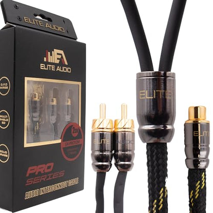Pro Series 1.5 ft. 100% OFC Copper RCA Cable Y-Adapter - Single Female to Dual Male RCA - Enhanced Sound, Reduced Interference & Versatile Compatibility (Model: EA-PROY2M)