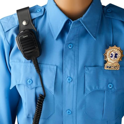 JAY-PEE Two-Way Radio Microphone Holder Epaulet Shoulder Leather Mic Clip | Slot for First Responder Uniforms. Chrome Snap. Cases. From JAY-PEE - color: chrome