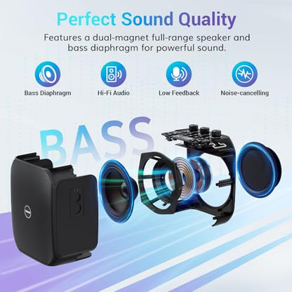 TONOR 6000mAh Rechargeable Voice Amplifier 50W, Bluetooth Personal PA System with Wireless Headset Mic & Waistband, Portable Megaphone Speaker 25 m/82ft for Classroom, Teaching, Tour Guide K13