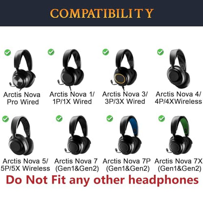 SOULWIT Cooling-Gel Replacement Earpads for Steelseries Arctis Nova Pro Wired, Nova 1/1X/1P/3/3P/3X/4/4P/4X/5/5P/5X/7/7X/7P Headphones, Ear Pads Cushions with Noise Isolation Foam - Snow Leopard - color: Snow Leopard