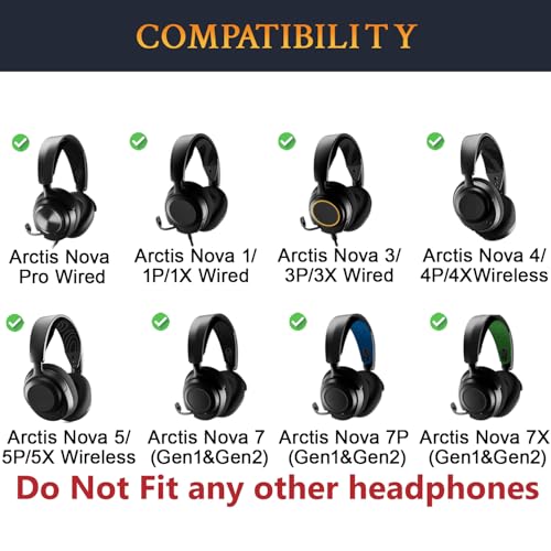 SOULWIT Cooling Earpads for Arctis Nova Pro Wired, Nova 7/5/4/3/1 - Black | (Not Fit Nova Pro Wireless), for Arctis Nova Pro Wired, Nova (1/1X/1P/3/3P/3X/4/4P/4X/5/5P/5X/7/7X/7P) Headphones - color: Black