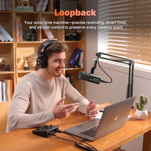 MAONO USB Audio Interface Bundle: Interface with XLR Microphone Headphone 24-bit/192kHz LOOPBACK ASIO Driver for Recording Music Home-Studio Guitar Podcast Streaming PC DAW(PS22+PD100S+MH700)