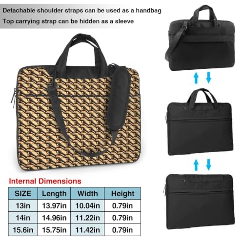 Microphone with Music Note Print Stylish Laptop Bag Portable Single Shoulder Bags Commuting Working Remotely Heading - size: 13 inch
