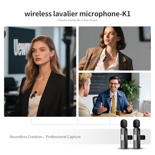 Wireless Microphone for iPhone iPad and Android Phone, 2 Pack Wireless Lavalier Lapel Mic with Noise Reduction, Plug and Play Mini Microphone for Video Recording Interview Podcast YouTube TikTok Vlog - size: All iPhones & Androids (USB-C + Lightning)
