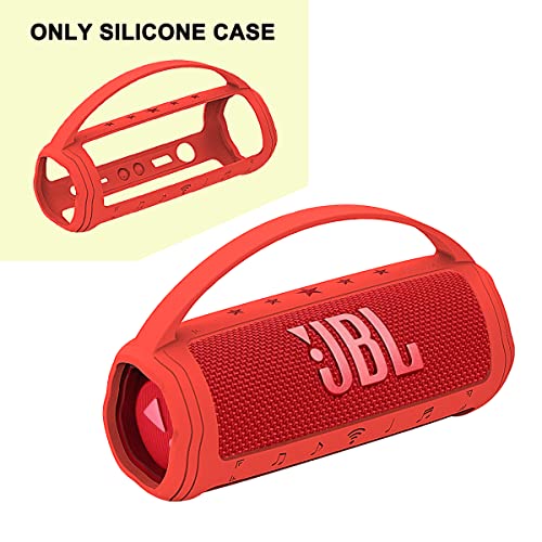 JCHPINE Silicone Cover Case for JBL Flip 6 Portable Bluetooth Speaker - color: Red Cover