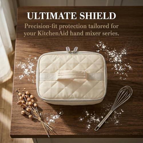 Hand Mixer Storage Case for KitchenAid 5, 6, 7 and 9 Speed Mixers - color: Light Beige