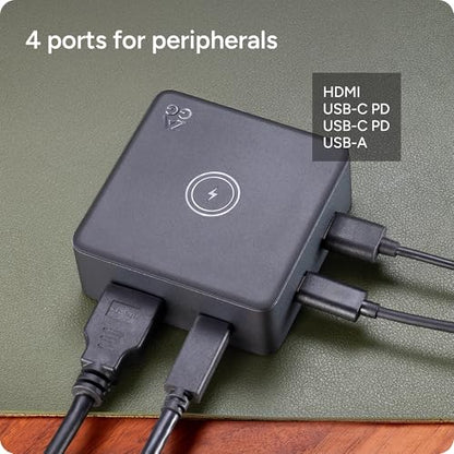 ZAGG 4-Port Hub with Wireless Charging - USB-C PD 100W, HDMI 4K, USB 10Gbps, High-Speed Charging & 4K Display, for Travel, Compatible w/Windows, macOS, iPadOS, ChromeOS, Android - style: 4-Port Hub w/ Wireless Charging