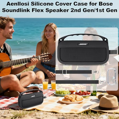 Aenllosi Case for Bose SoundLink Flex 2nd Gen Speaker, Black (Case Only) | Drop Resistant Protection, Water Resistant Protection, Dust Proof Protection, Protective Case Only - color: Black, style: Silicone Cover for Bose SoundLink Flex 2nd Gen
