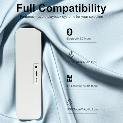 Computer Speaker for Desktop,Rechargeable PC Speaker,Small Computer Soundbar with Stereo & Bass,3.5mm Aux-in,Bluetooth,TF Port,Loud Volume for Web Conferences,Teacher,Music (White) - color: White