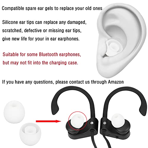 18 Pairs Silicone Ear Tips Replacement Earbud Tips for in- Ear Headphones Ear Covers (Inner Hole from 3.8mm-5.5mm Earphones) Earbud Replacement Tips Ear Bud Rubber Tips S M L - color: White