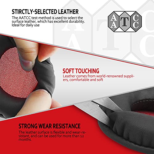Universal Replacement 75mm Earpads for Sony, ATHAKG, HifiMan, Philips, Fostex, JVC, Pioneer On-Ear Headphones (List Inside) Headphone Earpads Cover Black & Red - color: Black & red