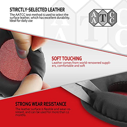 Universal Replacement 75mm Earpads for Sony, ATHAKG, HifiMan, Philips, Fostex, JVC, Pioneer On-Ear Headphones (List Inside) Headphone Earpads Cover Black & Red - color: Black & red