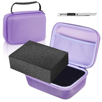 Relaxweex Hard Case with Foam, 7.1 X 4.7 X 3.1 Inch, Purple | EVA Waterproof Shockproof Case, Customizable Foam for Camera Electronics Instruments, Digital Products, with Knife - color: Purple, size: 7.1 x 4.7 x 3.1 inch
