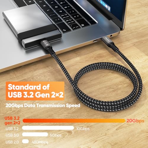 USB C Monitor Video Cable, 4K@144Hz Display/20Gbps Data/100W Charge, 3 Feet - size: 3ft
