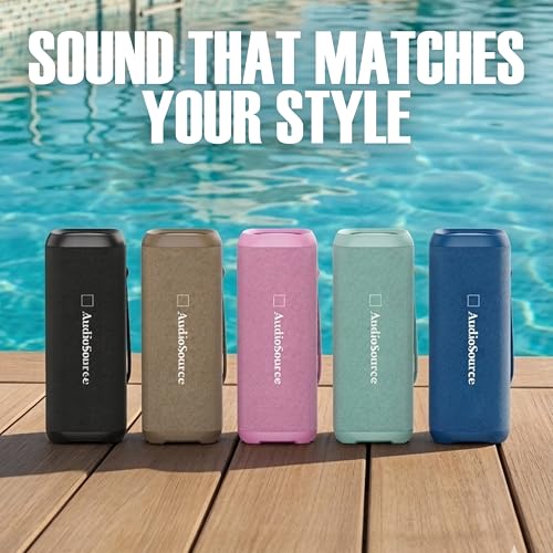 Audiosource Portable Bluetooth Speaker, 30W Loud Sound, Dual Passive Radiators for Deep Bass, Bluetooth 5.4, Auracast Multi-Speaker Pairing, IP67 Waterproof, 200ft Range, 12H Battery (Sea Foam) - color: Sea Foam