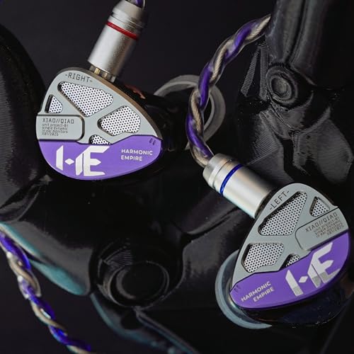 Tangzu Xiao Qiao 10mm Dynamic Driver IEMs, Harmonic Empire Semi-Open Back HiFi Earphones with Graphene Diaphragm & CNC Resin Shell (Purple, 3.5mm) - color: Purple, size: 3.5mm