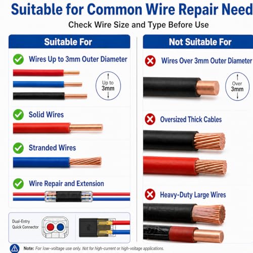 No Strip Solderless Speaker Wire Quick Disconnect Connectors Kit, Includes 40Pcs/20 Pairs, Tape, Zip Ties Install Tools, for Car Audio & 12V Automotive, 16-18 AWG
