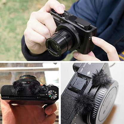 SUNMON Camera Mic Windscreen Dead Cat, Furry Camera Wind Muff Wind Cover for Canon G7X Mark II,Sony,Samsung,etc DSLR Mic Outdoor Windshield (8 Pack) - color: Camera Windscreen 2.4 CM