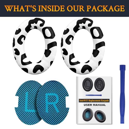 SoloWIT Earpads for Bose Headphones - Snow Leopard - color: Snow Leopard