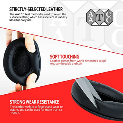 Replacement Earpads for HyperX Cloud 2, Hyper X Cloud Parts for HyperX ALPHA/1/2/WIRELESS/ALPHA S/CORE/Stinger/Flight/Mix, Soft Leather & Memory Foam - style: Leather