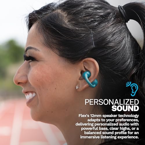 JLab, Flex, Open Ear Earbuds, Clip On Wireless Bluetooth Earbuds, Open Ear Headphones, Teal - color: Teal