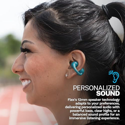 JLab, Flex, Open Ear Earbuds, Clip On Wireless Bluetooth Earbuds, Open Ear Headphones, Teal - color: Teal