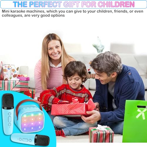 Mini Karaoke Machine for Kids & Adult, 4-12 Years Old Girls Christmas Birthday Gift, Karaoke Toys Gifts for Girls Ages 4, 5, 6, 7, 8, 9, 10, 12 +Year Old Birthday Party Cute Blue - color: Cute Blue