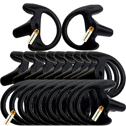 Lsgoodcare Replacement Earmold Earbud (Left and Right Ear) for Two Way Radio Acoustic Coil Tube Earpiece - Open Ear Insert Earmould Earbuds Black, Medium, Soft Silicone Material, 10 Pairs - size: Medium Size-10Pack