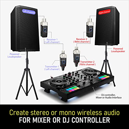Xvive U3 Wireless Microphone System 2.4GHz Wireless XLR Transmitter and Receiver for Dynamic Microphone, Audio Mixer, PA System (U3 Dual) - style: U3 Dual
