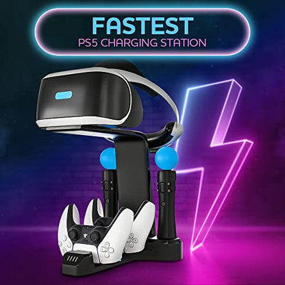 Skywin VR Charging Stand for Gamers, PSVR Charging Station to Showcase, Display, and Charge Your PS5 & Controller – Ideal Holiday Present & Birthday Gift (PlayStation 5) - color: PlayStation 5