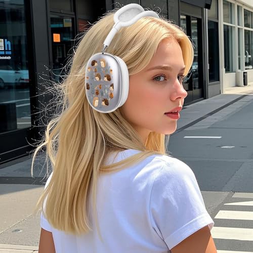 for AirPods Max Headphones Hedgehog Ear Covers for AirPods Max 2 | Cute Leaves Clear Ear Cups Cover | White Silicone Ear Pad Case Headband Cover for Apple AirPods Max 2/1 (2026/2024/2020) - color: Hedgehog/White
