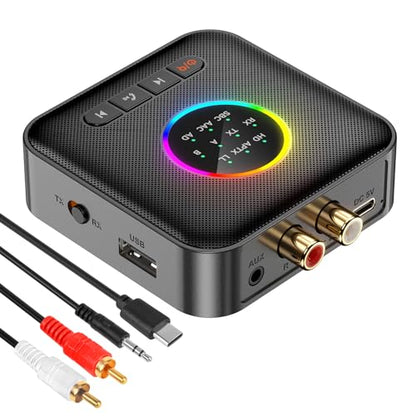 Upgrade Bluetooth 5.2 Transmitter Receiver aptX Adaptive/Low Latency/HD Bluetooth Adapter Support 2 AirPods Headphones, Wireless HiFi Audio Receiver with AUX RCA USB for TV/Car/PC/Home Stereo/Speakers - style: M10-PRO