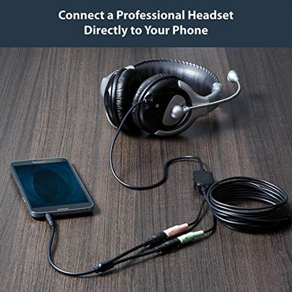 StarTech.com Headset Adapter, Microphone and Headphone Splitter - 3.5mm Male Aux to 3.5mm Female Audio & Mic Combo Jack Y Cable for Laptop / PC (MUYHSMFF) Black | 3.5mm Male Aux to 3.5mm Female Audio & Mic Combo Jack Y Cable for Laptop / PC, Microphone an