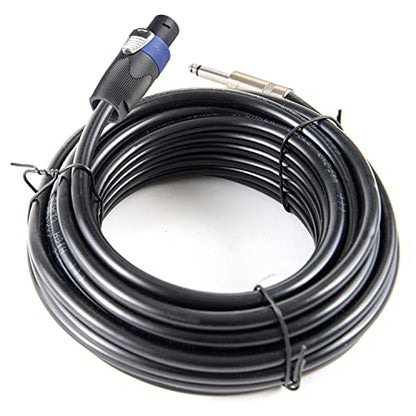 2PCS 50 Feet 12 Gauge SpeakON to 1/4 Inch Male Speaker Cables-50ft 12AWG SpeakON to 1/4 Stereo Audio Interconnect Cords-2 Pack - size: 50 Feet