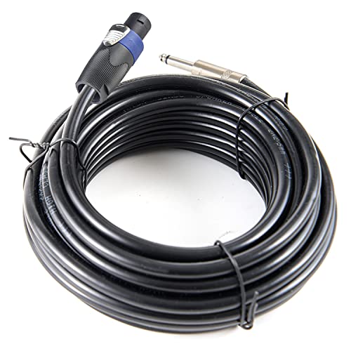 2PCS 100 Feet 12 Gauge SpeakON to 1/4 Inch Male Speaker Cables - 100ft 12AWG SpeakON to 1/4 Stereo Audio Interconnect Cords - 2 Pack - size: 100 Feet
