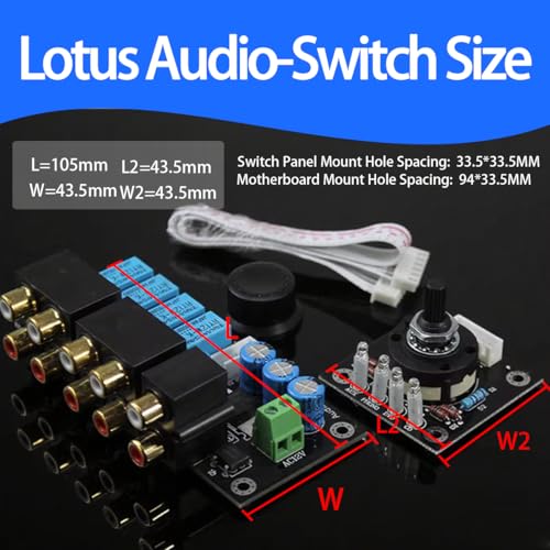 RCA Jack Relay-Adjustable Audio Source Switching Input Selector Board