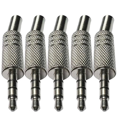 CESS 3.5mm TRRS 4-Pole Male Solder Plug, 5 Pack